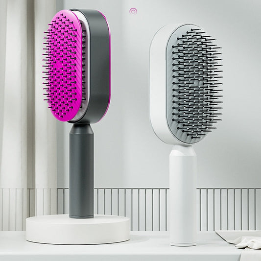 Self Cleaning Anti-Static Hair Brush for Women                       .