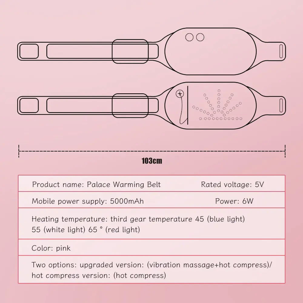 Electric Heated Hot Compress Belt Massager                           .